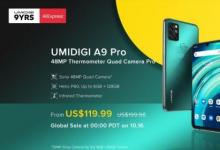 UMIDIGI推出帶有體溫傳感器的A9 Pro預算智能手機 價格為119.99美元