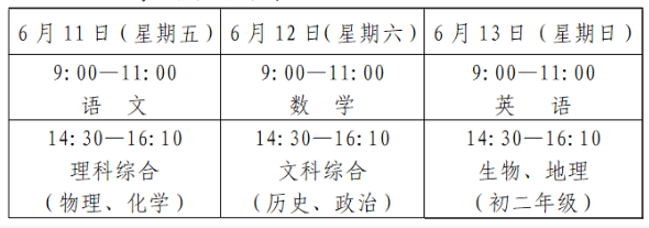 2021年四川德陽中考時(shí)間