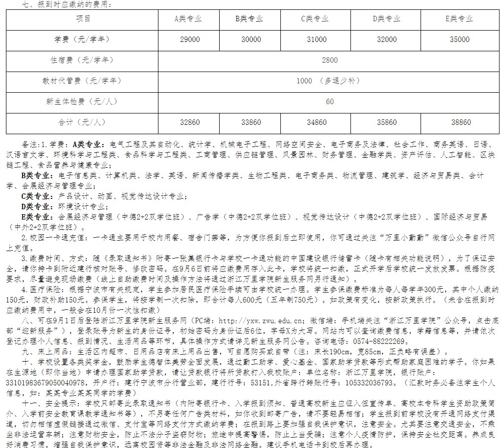 2021年浙江萬里學(xué)院迎新系統(tǒng) 報到流程及入學(xué)須知