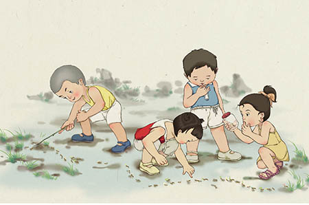 卡通親子鯨魚(yú)的簡(jiǎn)筆畫(huà)1