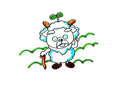 慢羊羊簡筆畫步驟6