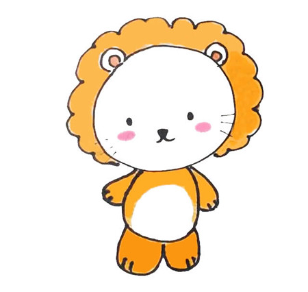 超萌小獅子簡(jiǎn)筆畫4