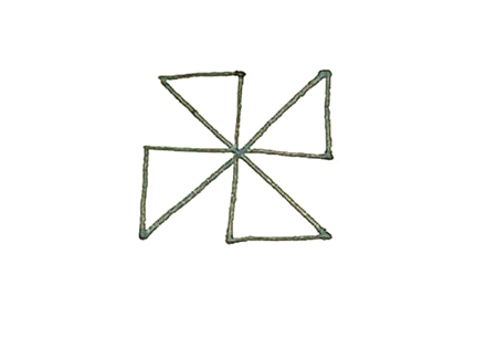 玩具風(fēng)車簡筆畫的畫法3
