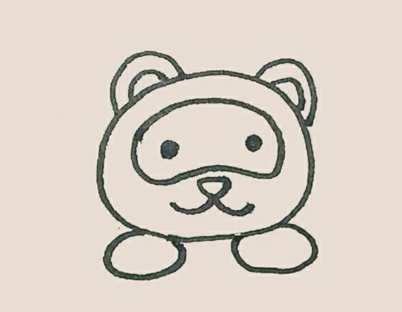 可愛(ài)小熊貓簡(jiǎn)筆畫(huà)彩色4