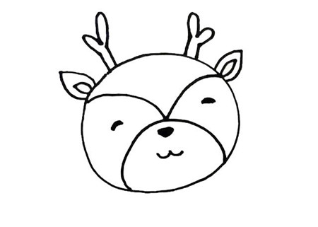 卡通萌萌小鹿簡(jiǎn)筆畫(huà)2