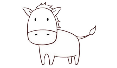 卡通小斑馬簡(jiǎn)筆畫(huà)的畫(huà)法3