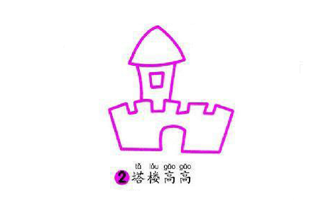 城堡簡(jiǎn)筆畫(huà)怎么畫(huà)2