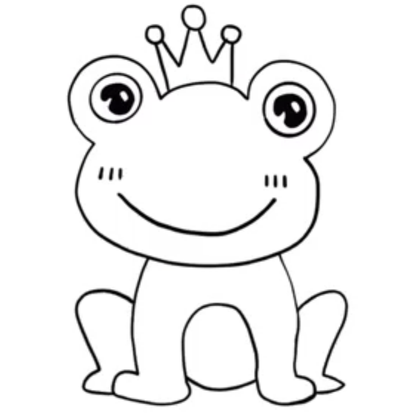 青蛙王子簡(jiǎn)筆畫(huà)簡(jiǎn)單畫(huà)法4