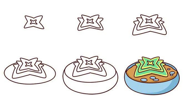 多肉盆栽的簡(jiǎn)筆畫怎么畫5