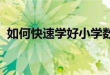 如何快速學(xué)好小學(xué)數(shù)學(xué)的公式、概念和定理