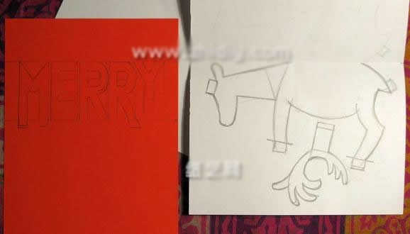 圣誕節(jié)手工：簡單馴鹿賀卡手工制作!