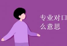 教育資訊:專業(yè)對(duì)口是什么意思