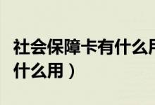 社會(huì)保障卡有什么用途農(nóng)村的（社會(huì)保障卡有什么用）
