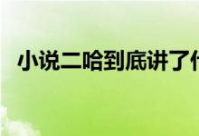 小說二哈到底講了什么連載中(小說二哈)