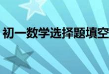 初一數(shù)學(xué)選擇題填空題有何解題方法和技巧？