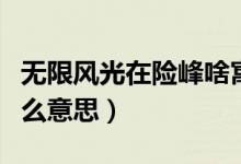 無限風(fēng)光在險(xiǎn)峰啥寓意（無限風(fēng)光在險(xiǎn)峰是什么意思）
