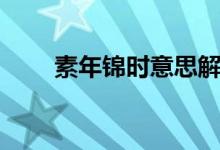 素年錦時(shí)意思解釋(素年錦時(shí)意思)