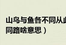 山鳥(niǎo)與魚(yú)各不同從此山海不相逢(山鳥(niǎo)與魚(yú)不同路啥意思)