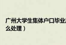 廣州大學(xué)生集體戶(hù)口畢業(yè)后怎么辦（大學(xué)集體戶(hù)口畢業(yè)后怎么處理）