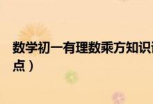 數(shù)學(xué)初一有理數(shù)乘方知識講解（初中數(shù)學(xué)有理數(shù)的乘方知識點(diǎn)）