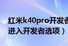 紅米k40pro開發(fā)者選項調試（紅米k40怎么進入開發(fā)者選項）