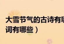 大雪節(jié)氣的古詩有哪些（關于大雪節(jié)氣的古詩詞有哪些）