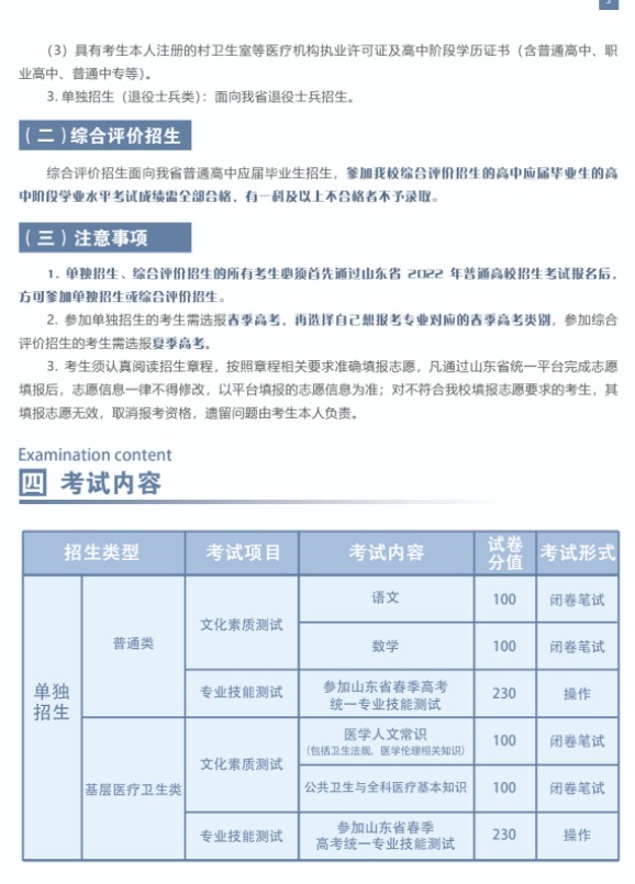 菏澤醫(yī)學(xué)專科學(xué)校單招和綜合評(píng)價(jià)招生簡(jiǎn)章