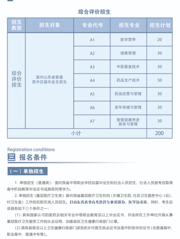 菏澤醫(yī)學(xué)?？茖W(xué)校單招和綜合評(píng)價(jià)招生簡(jiǎn)章