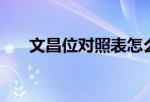 文昌位對(duì)照表怎么看（文昌位對(duì)照表）