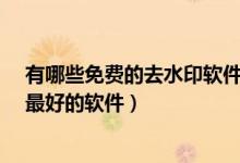 有哪些免費(fèi)的去水印軟件（去水印軟件哪個好用-去除水印最好的軟件）