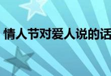 情人節(jié)對愛人說的話（七夕情人節(jié)表白情話）