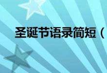 圣誕節(jié)語(yǔ)錄簡(jiǎn)短（關(guān)于圣誕節(jié)的祝福語(yǔ)）