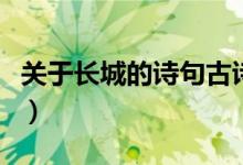 關(guān)于長(zhǎng)城的詩(shī)句古詩(shī)（關(guān)于長(zhǎng)城的古詩(shī)有哪些）