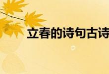 立春的詩句古詩（關于立春的古詩）