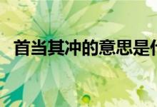 首當其沖的意思是什么（首當其沖的意思）