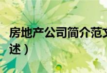 房地產(chǎn)公司簡(jiǎn)介范文（房地產(chǎn)公司簡(jiǎn)介范文簡(jiǎn)述）
