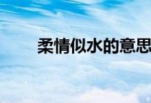 柔情似水的意思（柔情似水的解釋）