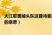 大江歌罷掉頭東這首詩(shī)表達(dá)了什么(大江歌罷掉頭東這首詩(shī)的意思)