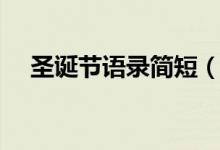 圣誕節(jié)語(yǔ)錄簡(jiǎn)短（關(guān)于圣誕節(jié)的祝福語(yǔ)）