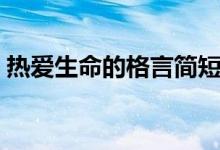 熱愛生命的格言簡短（關(guān)于熱愛生命的名言）