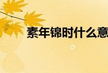 素年錦時(shí)什么意思（素年錦時(shí)釋義）