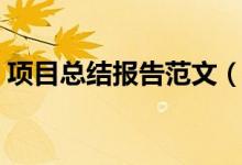 項目總結(jié)報告范文(項目總結(jié)報告范文參考)