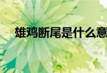 雄雞斷尾是什么意思（成語(yǔ)詳解及拓展）