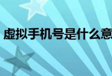 虛擬手機(jī)號(hào)是什么意思（虛擬手機(jī)號(hào)的意思）