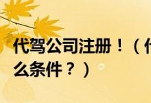 代駕公司注冊?。ù{公司怎么注冊？需要什么條件？）