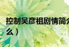 控制吳彥祖劇情簡(jiǎn)介（這部劇講述的內(nèi)容是什么）