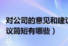 對(duì)公司的意見和建議簡(jiǎn)短（對(duì)公司的意見和建議簡(jiǎn)短有哪些）