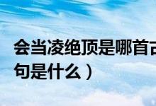 會(huì)當(dāng)凌絕頂是哪首古詩（古詩會(huì)當(dāng)凌絕頂下一句是什么）