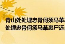 青山處處埋忠骨何須馬革裹尸還是誰(shuí)寫(xiě)的己亥雜詩(shī)（青山處處埋忠骨何須馬革裹尸還是誰(shuí)寫(xiě)的）