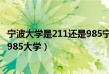 寧波大學是211還是985寧波大學怎樣（寧波大學是211還是985大學）